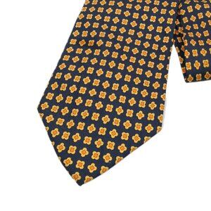 Pierre Balmain Paris Silk Tie Men’s 63” Black Yellow Geometric Luxury Wide New